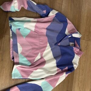Athletic Works Blue and Pink Fleece Pullover